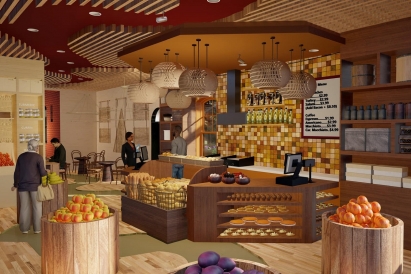 Interior rendering of proposed African Heritage Food Co-op