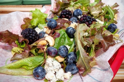 Fresh local produce and fruit salad at Cafe Godot 