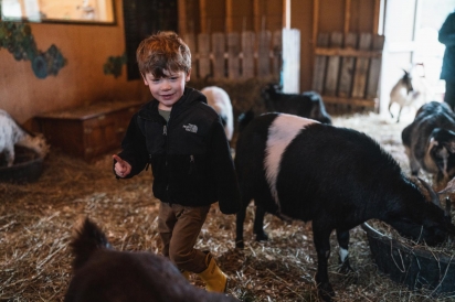 A child among the goats