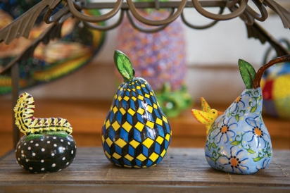 Ceramic pears by artist Katherine Gullo