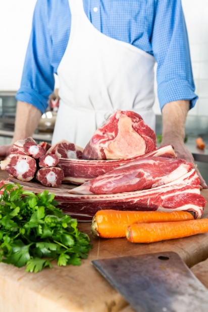 Cuts of fresh meat at Moriarty Meats in Buffalo, NY