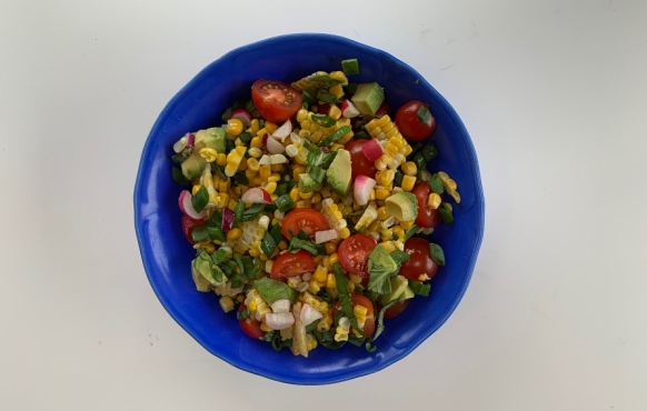 Corn Tomato and Basil Salad