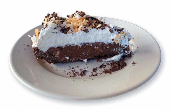 Chocolate coconut cream pie with quinoa and oat crust