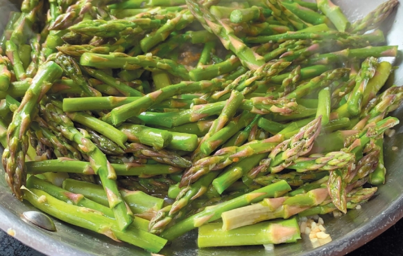 Pan-roasted asparagus