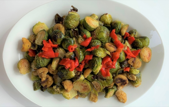 Roasted Brussels Sprouts with Chestnuts