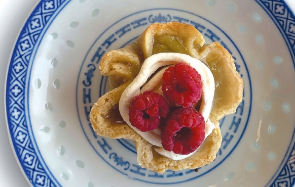 Rhubarb and Raspberry Hazelnut Tart