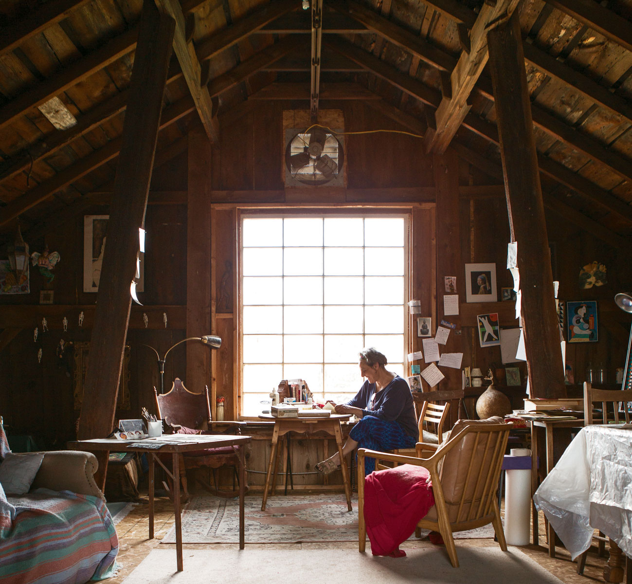 Ceramic artist Katherine Gullo in her studio