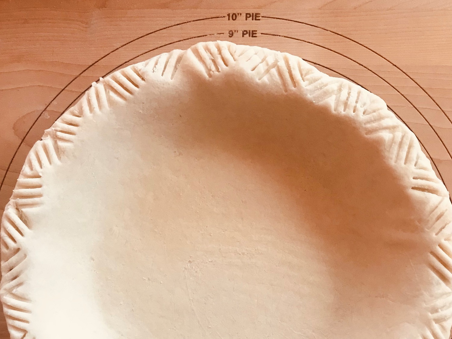 Cream cheese pie crust before baking