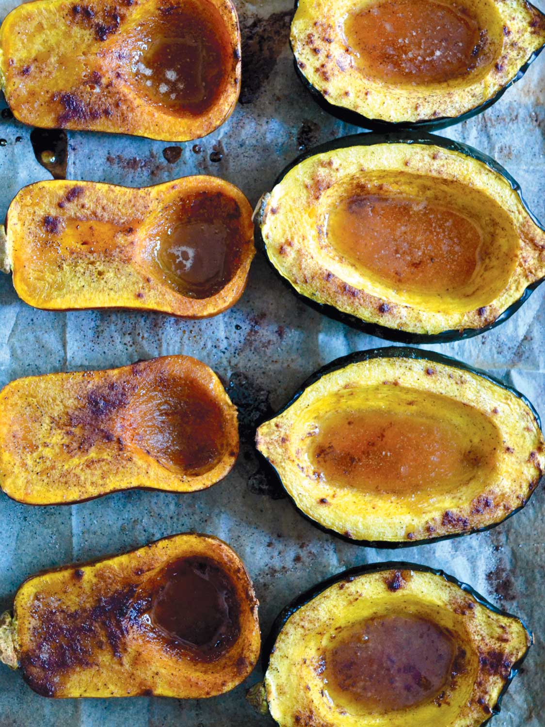 Roasted acorn and Honeynut squash