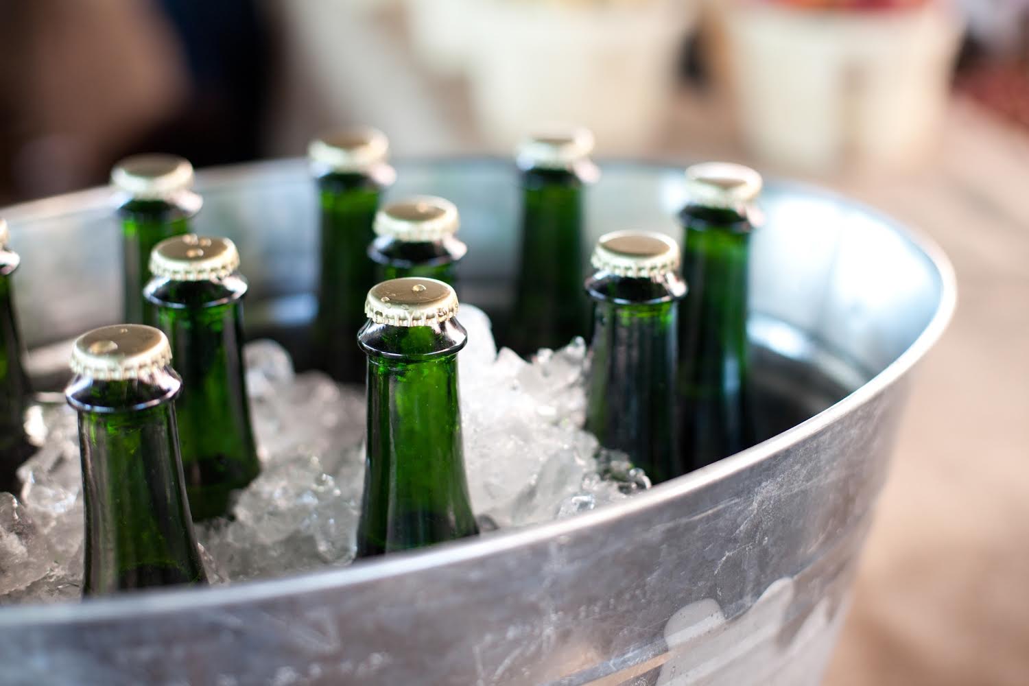 Bottles of New York Cider on ice
