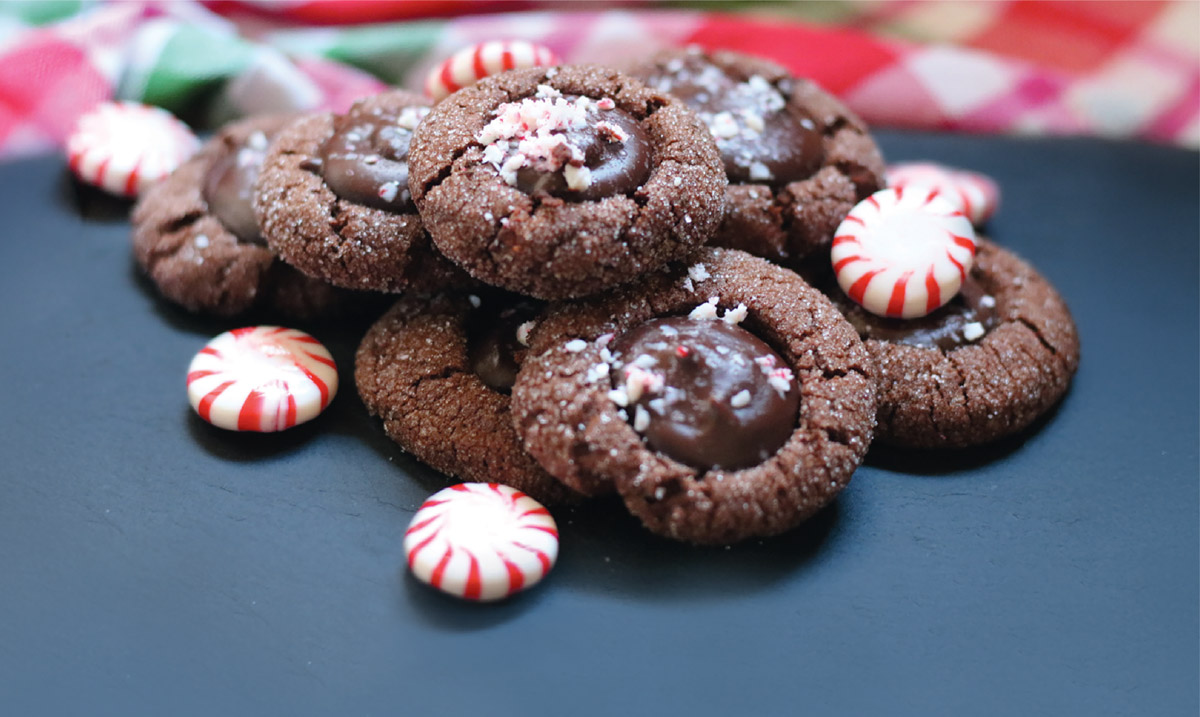 Peppermint mocha thumbprints
