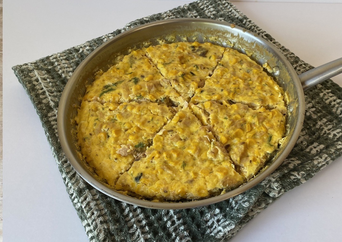 A frittata made with staple ingredients from the pantry