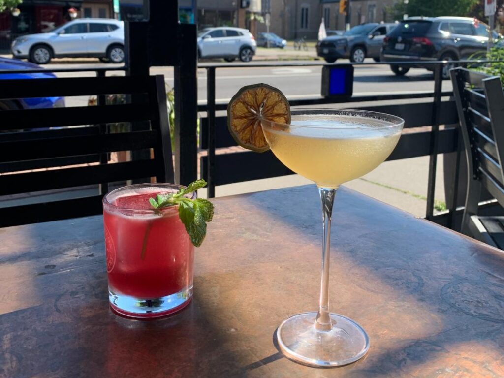 Cocktails on a table