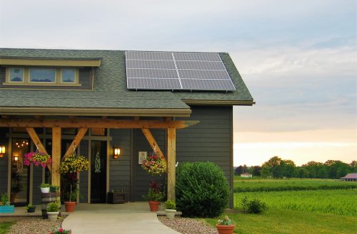 Arrowhead Spring Vineyards tasting room and solar panel